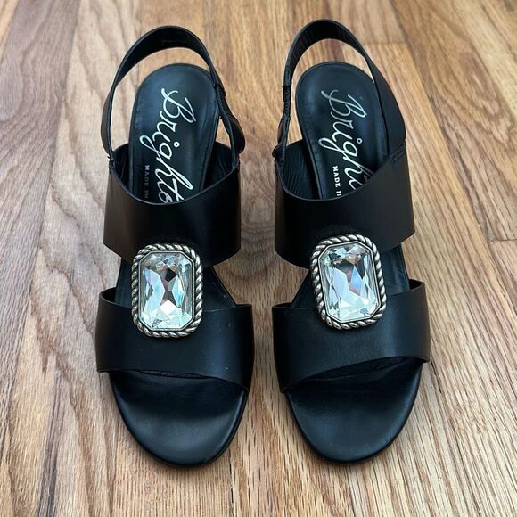 Brighton Ritzy Rhinestone Leather Heels Shoes Women’s Size 7.5M - Picture 1 of 13